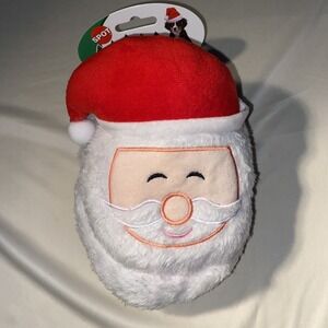 Santa Dog Slipper  Toy Holiday Pets By Spot Red/white 6"x4.5" 3693